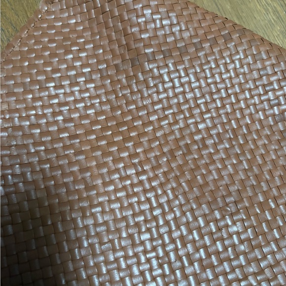 Quince Italian Leather Handwoven Tan Tote - Picture 9 of 9